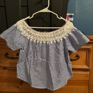 Ambiance Blue Striped Top for Women